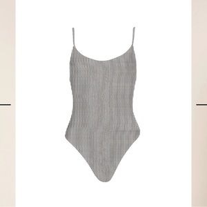 Zonarch Black and white stripes one piece bathing suit NWT SIZE XL